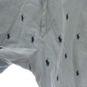POLO RALPH LAUREN ショートパンツ ハーフパンツ ポニー刺繍 ストライプ W32 青 白 /YM
