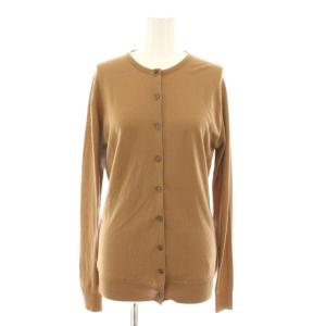 ニットカーディガン クルーネック 長袖 ハイゲージ M 茶 ブラウン /YT