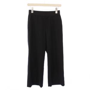 M・Fil スラックスパンツ イージー ウエストゴム ストレッチ 無地 ワンカラー ウール混 38 黒