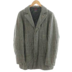 Eコート ミドル丈 チェック柄 裏地総柄 3B ウール アウター 1 グレー 5205 /AN21