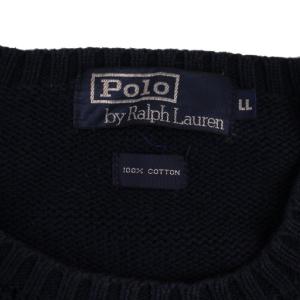 Polo by Ralph Lauren ニット セーター 長袖 クルーネック ロゴ刺繍 LL ネイビー /BM