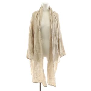 カーディガン ロング 長袖 麻 リネン F ベージュ /AN31