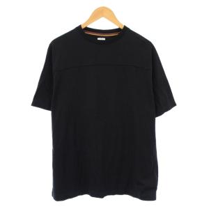 Tシャツ 半袖 クルーネック ストレッチ ワンカラー M 黒 ブラック /BB