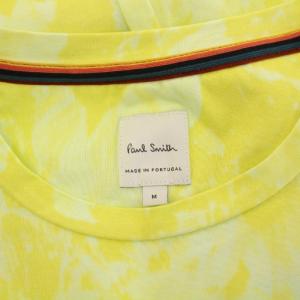 PAUL SMITH Tシャツ 半袖 クルーネック 総柄 ストレッチ ロゴ M 黄色 イエロー /BB