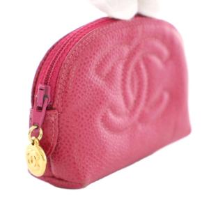 CHANEL キャビアスキン 小銭入れ コインケース ココマーク 3番台 ピンク