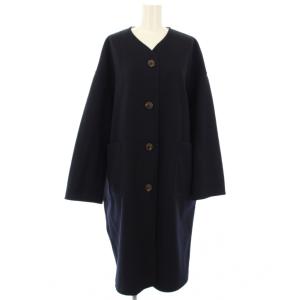 21AW PESQUEIRA 20周年コラボ ノーカラーコート アウター 紺 06BF006100 /TK