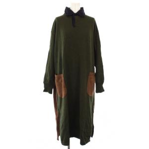 SDL 度詰USモーのニットソードレス ワンピース カーキ 71050013