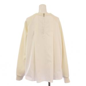 ADORE 23AW モノテックカットソー 長袖 クルーネック 切替 ストレッチ 38 白 ホワイト 5313260116