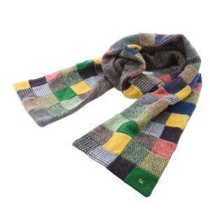 ニットジャガードのパッチワークマフラー