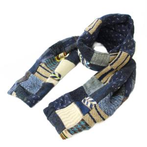 4545祭り つぎはぎマフラー ネイビー