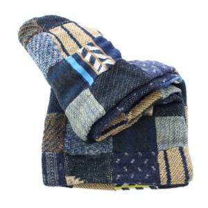 45R 4545祭り つぎはぎマフラー ネイビー