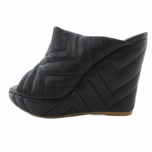 DIANA ミュール ウエッジソール キルティング S 黒 /UO
