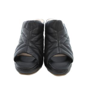 DIANA ミュール ウエッジソール キルティング S 黒 /UO