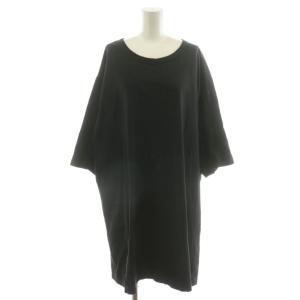Tシャツ カットソー ロング 半袖 無地 コットン 3 黒 ブラック GW-T20-040 /AN20