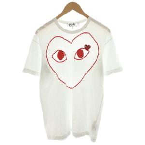 AD2023 Tシャツ カットソー 半袖 ロゴ ワッペン ハート XL 白 ホワイト 赤 レッド AZ-T100