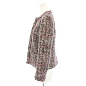 Theory ビバリーツイードフリンジスリムジャケット BEVERLY TWEED FRINGE SLIM JKT ノーカラージャケット