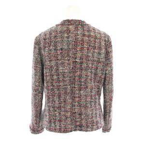 Theory ビバリーツイードフリンジスリムジャケット BEVERLY TWEED FRINGE SLIM JKT ノーカラージャケット