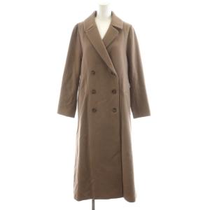 バックボリュームコート チェスターコート ロング丈 ダブル ウール アウター 36 茶 ブラウン 31321470