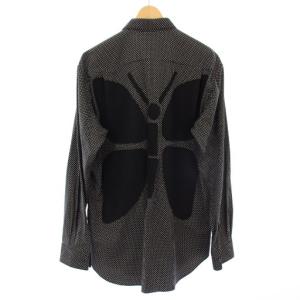 COMME des GARCONS SHIRT シャツ ドット 蝶 長袖 S ブラック W21056 /TK