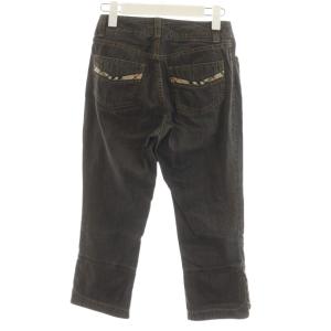 BURBERRY LONDON ノバチェック カプリデニムパンツ ジーンズ ジーパン Gパン 七分丈 34 黒 ブラック FQ032-305-09