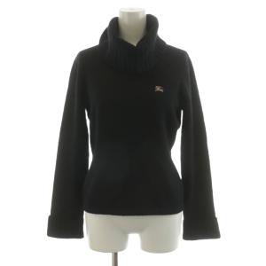 ニット セーター 長袖 オフタートル ロゴ 刺繍 38 黒 ブラック /AN59