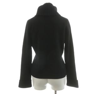 BURBERRY BLUE LABEL ニット セーター 長袖 オフタートル ロゴ 刺繍 38 黒 ブラック /AN59