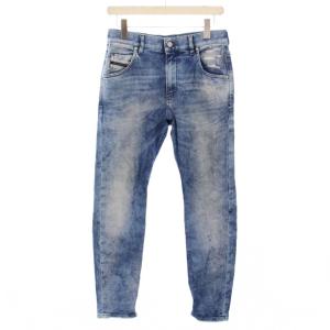 KRAILEY・B・T デニムパンツ ジーンズ ジップフライ ウォッシュ加工 ダメージ加工 W25 水色