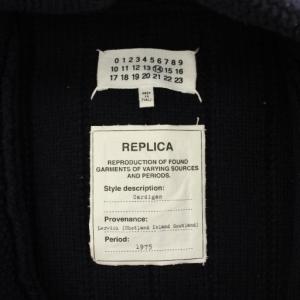Maison Margiela 14 マルタンマルジェラ レプリカ REPLICA ニットカーディガン ショールカラー 長袖 S 紺 ネイビー
