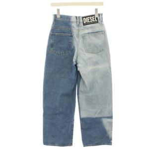 DIESEL WIDEE ワイドデニムパンツ ジーンズ アシンメトリー ウォッシュ加工 25 水色 ライトブルー A62226170