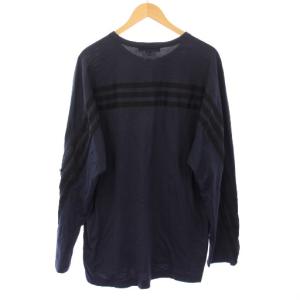 Y-3 adidas ヨウジヤマモト Tシャツ ロンT カットソー 長袖 ライン M 紺 16C001 /TK