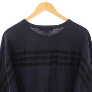 Y-3 adidas ヨウジヤマモト Tシャツ ロンT カットソー 長袖 ライン M 紺 16C001 /TK