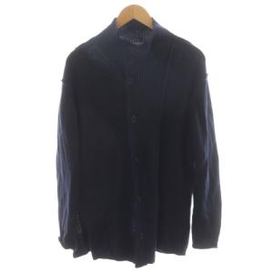 カーディガン リブ ウール 3 ネイビー HR-K76-182