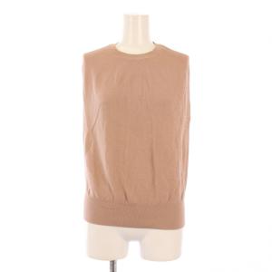 コットンアセテートガーターコクーンプルオーバー ニット クルーネック ノースリーブ ストレッチ 無地 38