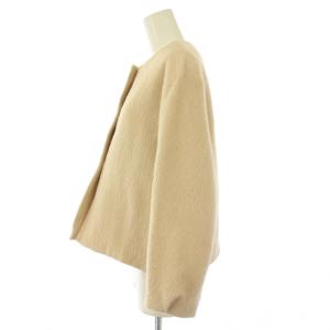ANAYI アルパカヘリンボンショートコート ノーカラー アウター ウール混 36 ピンクベージュ 10222717020