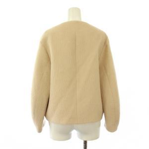 ANAYI アルパカヘリンボンショートコート ノーカラー アウター ウール混 36 ピンクベージュ 10222717020