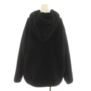 MILKFED. BOA SHORT HOODED JACKET ボアショートフーデッドジャケット フリース M 黒 ブラック