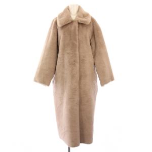 ECOPEL Sustainaファーステンカラーロングコート アウター ロング丈 フェイクファー ワンカラー