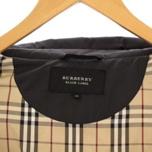 BURBERRY BLACK LABEL ダウンジャケット アウター ミドル丈 フード フォックスファー M 黒 ブラック /BB