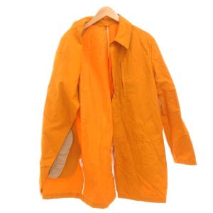 Eddie Bauer EddieBauer 美品 ステンカラーコート M フロントフライ ラグランスリーブ ミドル ハーフ丈 マスタード /AE