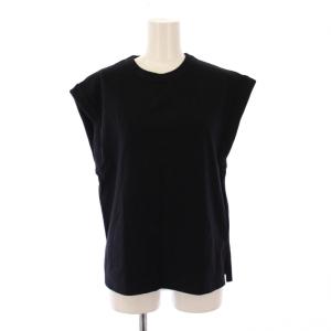 ハイツイストコットンジャージーフレンチスリーブプルオーバー カットソー クルーネック 半袖 無地 S 黒