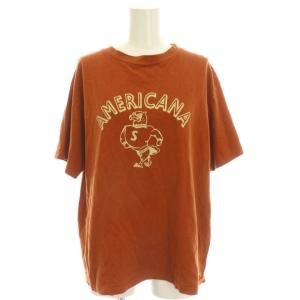 アメリカーナ AMERICANA Tシャツ カットソー 半袖 茶 /YM