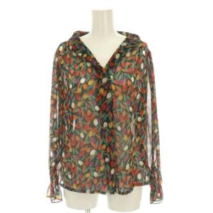 シアー シャツ ブラウス シースルー 花柄 総柄 長袖 34 マルチカラー 19SMSBL05 /YM