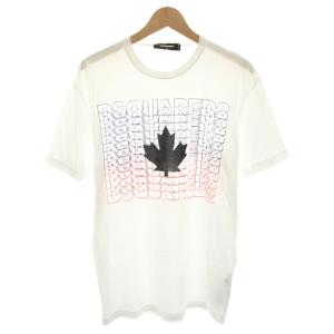 Tシャツ カットソー クルーネック 半袖 ロゴプリント L 白 ホワイト S74GD0830 /YT