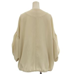FENNEL ノーカラージャケット バルーンスリーブ パフスリーブ ジップアップ ブルゾン F ベージュ 3973 /G