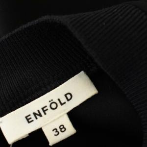 ENFOLD 21AW ミリオーネリブBOX PO パフスリーブ シャツ ブラウス 長袖 38 黒 ブラック 300EA130-2450