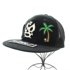 GOLF VELCRO MESH CAP キャップ 野球帽 帽子 ベロア メッシュ 刺繍 F 黒 ブラック