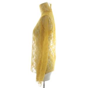 LE CIEL BLEU シャツ ブラウス 長袖 刺繍 レース ハイネック 36 黄 イエロー 21S63409 /AN49 JS