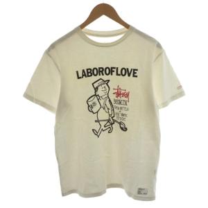 Tシャツ カットソー 半袖 ロゴ コットン L 白 ホワイト /AN72
