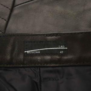 LAD MUSICIAN パンツ ジッパーフライ 裾ジップ 馬革 ホースレザー 42 黒 ブラック 2215-516 /AN64