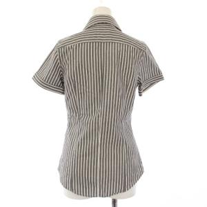 BURBERRY BLUE LABEL シャツ 半袖 ストライプ柄 38 グレー 白 FE535-461-57 /TK